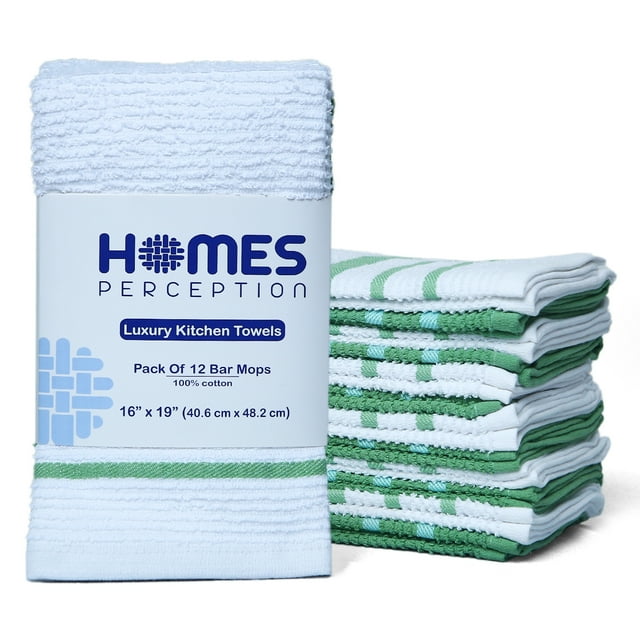 HOMES PERCEPTION Kitchen Towel and Dishcloth Set [Pack of 12] 16x19