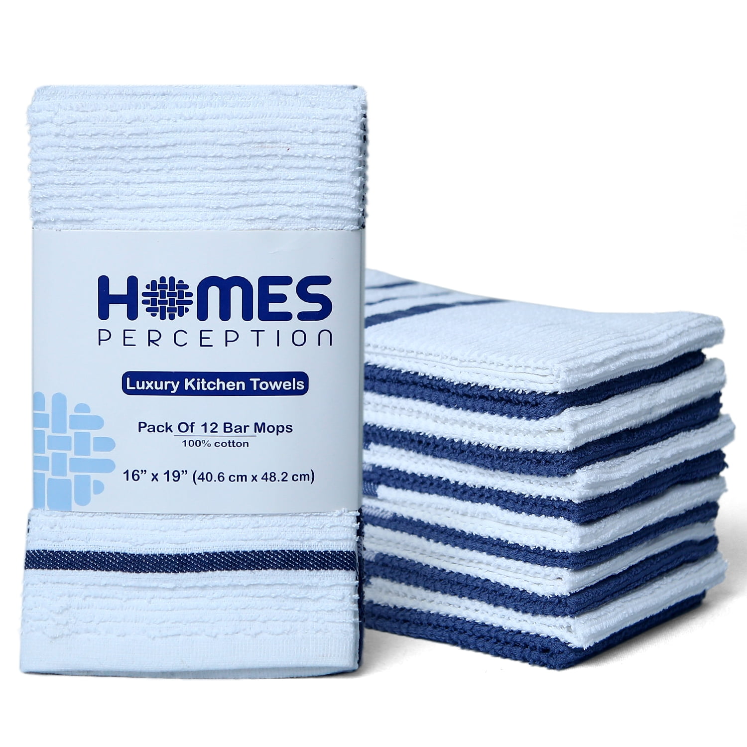 HOMES PERCEPTION Kitchen Towel and Dishcloth Set [Pack of 12] 16x19