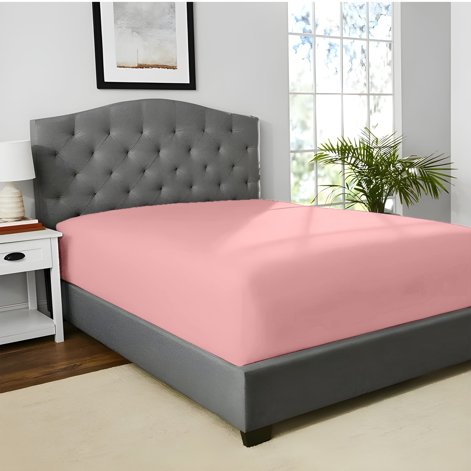 HOMES PERCEPTION Poly Cotton Fitted Sheet Twin Single Fitted Sheet