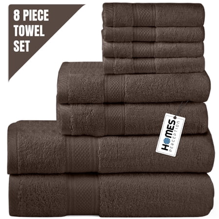 HOMES PERCEPTION Ultra Soft 8-Piece Towel Set - 100% Cotton, 2 Bath, 2 Hand, 4 Washcloths