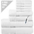 thumbnail image 1 of HOMES PERCEPTION Ultra Soft 8-Piece Towel Set - 100% Cotton - White, 1 of 8