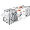 thumbnail image 1 of HOMESTEAD 2-Pack Live Animal Trap - Specialized for Raccoons, Opossums, Groundhogs, Skunks, Feral Cats, Squirrels - Heavy Duty Steel Traps, 1-Door, Green, Humane Catch & Release Animal Trap,89-302, 1 of 9
