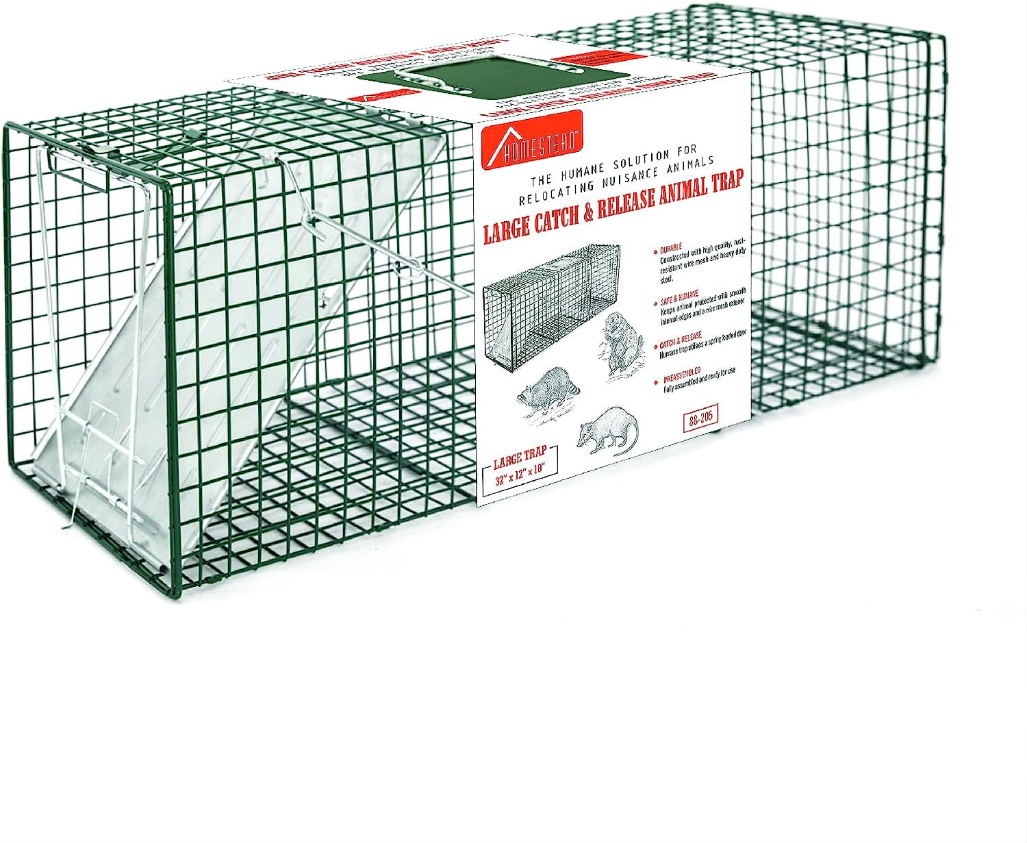 HOMESTEAD 32 Inch Live Animal Trap - Specialized for Raccoons, Opossums
