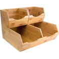 thumbnail image 1 of Homestead Bamboo Pantry Storage Bins, Set of 3 – Stackable Open Front Baskets for Produce, Potato and Onion Storage, 1 of 10
