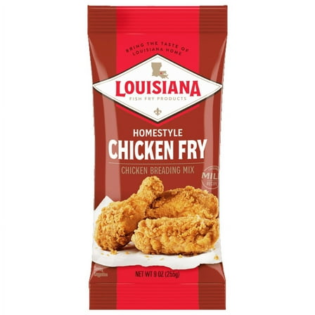 Louisiana Fish Fry Products Mild Homestyle Chicken Fry Coating Powder Mix, Crispy Texture, Dry Mix, 9 oz Bag