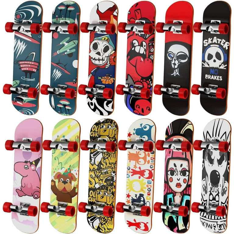 HOMETALL Finger Skateboards for Kids Set of 12, Mini Skateboard  Fingerboards 12 Pieces Finger Toys Pack, Gifts for Kids Children Finger  Skater 