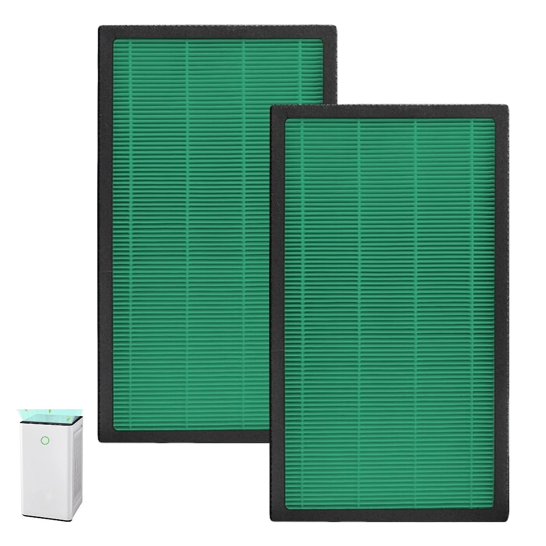 HOME TIMES 2 Pack KXY550 Replacement Filters Compatible with AIRPLUS Air Purifier, H13 True HEPA Filter and Activated Carbon Filter (Green)