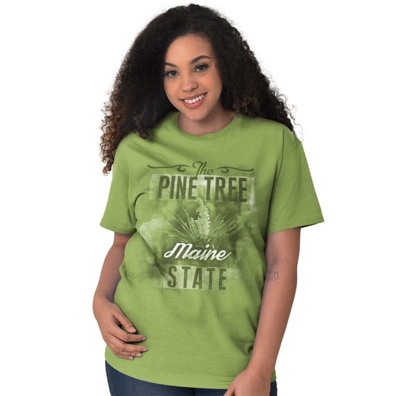 HOMETOWN & TOURIST Ladies TShirts Tees T For Women Maine Pine Tree State Flower Souvenir Mothers Day Mom Gift