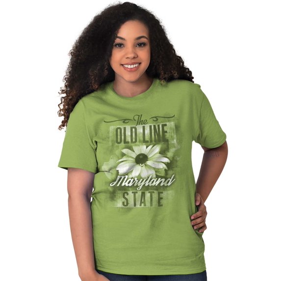 HOMETOWN & TOURIST Ladies TShirts Tees T For Women Maryland Old Line State Flower MD Souvenir Garden Mom Gift