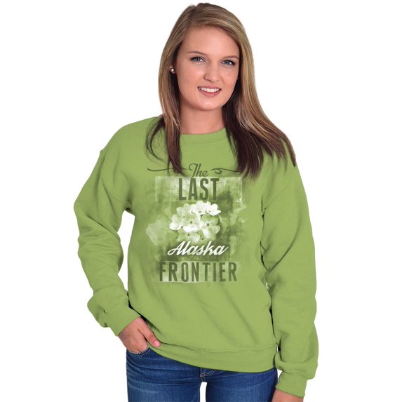 Alaska Cute State Flower Souvenir Women Crewneck Sweatshirt Brisco Brands 3X