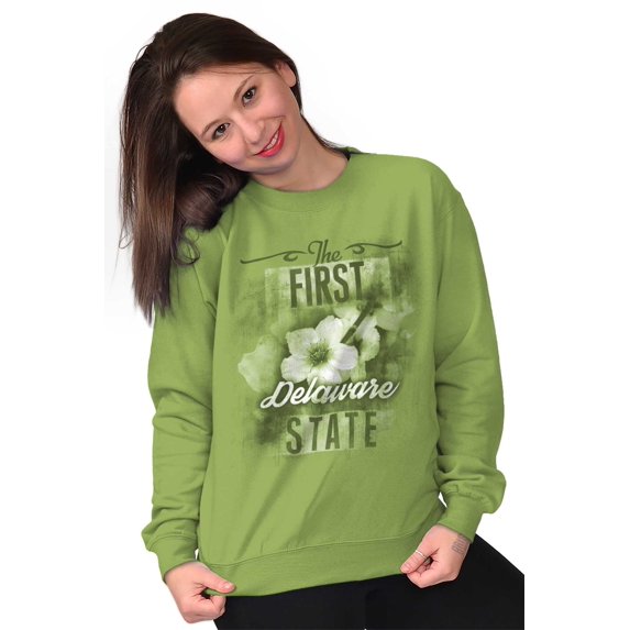 Delaware Cute State Flower Souvenir Women Crewneck Sweatshirt Brisco Brands L