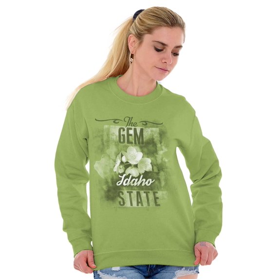 HOMETOWN & TOURIST Sweat Shirt Sweatshirt For Womens Idaho Gem State Flower Garden Mothers Day Mom Grandma Gift