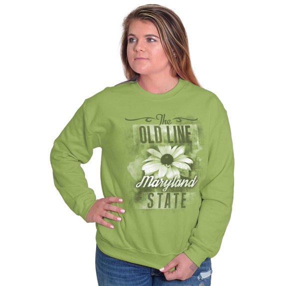 HOMETOWN & TOURIST Sweat Shirt Sweatshirt For Womens Maryland Old Line State Flower MD Souvenir Garden Mom Gift