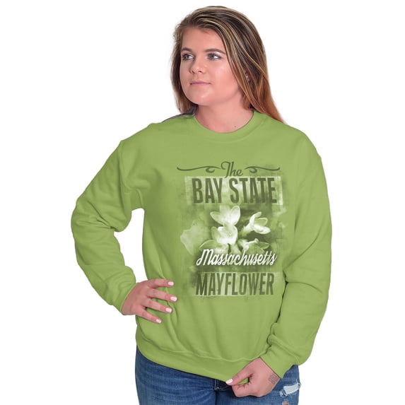 HOMETOWN & TOURIST Sweat Shirt Sweatshirt For Womens Massachusetts Bay State Mayflower MA New England Souvenir