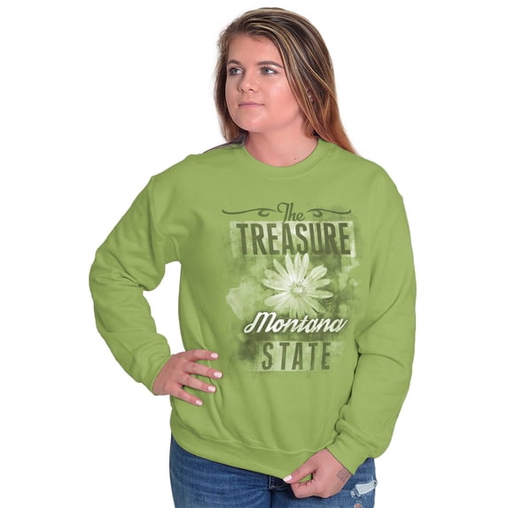 HOMETOWN & TOURIST Sweat Shirt Sweatshirt For Womens Montana Treasure State Flower MT Big Sky Country Mom Gift