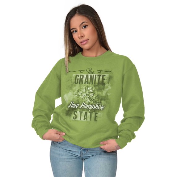 HOMETOWN & TOURIST Sweat Shirt Sweatshirt For Womens New Hampshire Granite State Flower NH Souvenir Garden Gift