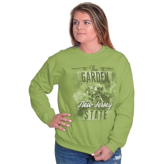 New Jersey Cute State Flower Souvenir Women Crewneck Sweatshirt Brisco Brands L