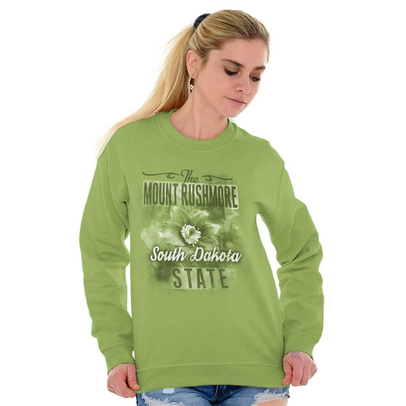 HOMETOWN & TOURIST Sweat Shirt Sweatshirt For Womens South Dakota Mount Rushmore State Flower Souvenir SC Gift