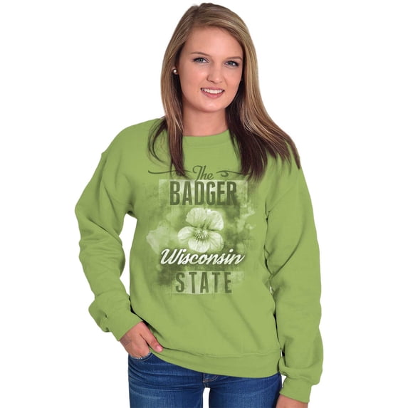 Wisconsin Cute State Flower Souvenir Women Crewneck Sweatshirt Brisco Brands 2X