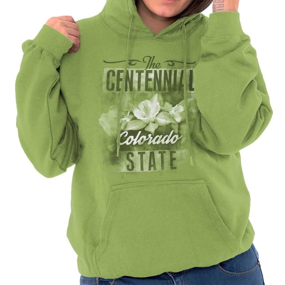 Colorado Cute State Flower Souvenir Hoodie Sweatshirt Women Brisco Brands 4X