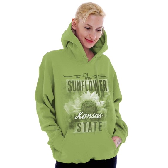 HOMETOWN & TOURIST Womens Hooded Pullover Sweatshirt Kansas Sunflower State Souvenir KS Mothers Day Garden Gift