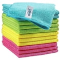thumbnail image 1 of HOMEXCEL Microfiber Cleaning Cloth,12 .. Pack Cleaning Rag,Cleaning Towels .. with 4 Color Assorted,11.5"X11.5"(Green/Blue/Yellow/Pink), 1 of 3