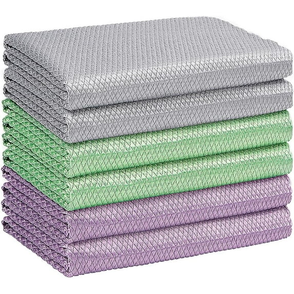 HOMEXCEL Microfiber Glass Cleaning Cloths-6PK, 16"x14" Lint Free Window Cleaning Cloth, Glasses, Mirrors, Screens, Stainless Steel, Premium Microfiber Wipes for Cleaning, Glass and Window Cleaner