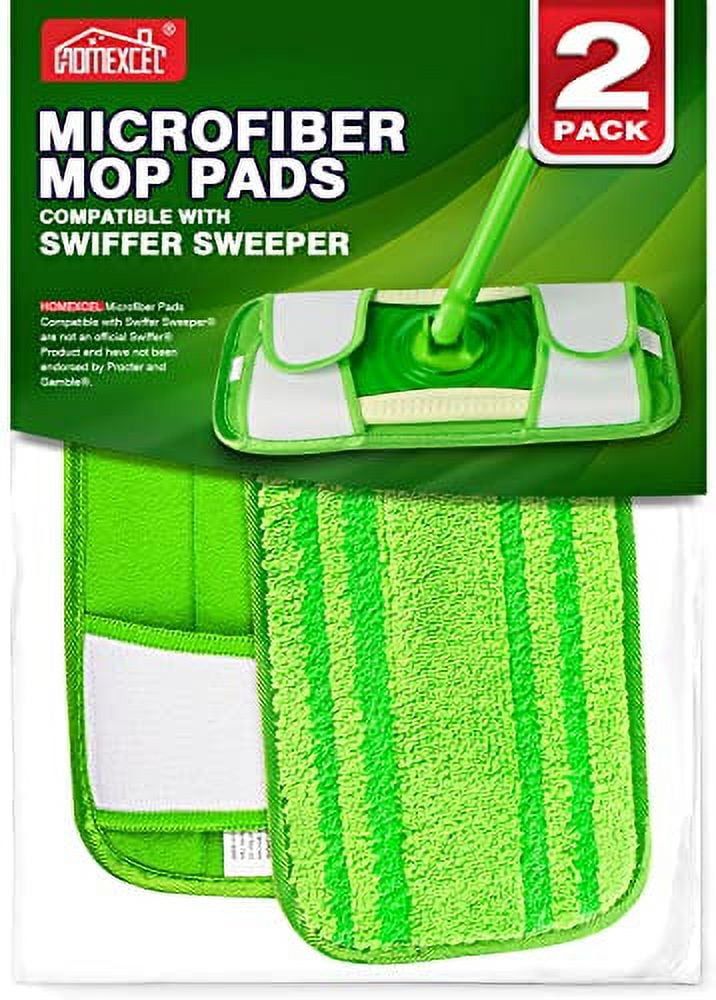 HOMEXCEL Microfiber Mop Pads Compatible with Swiffer Sweeper Mops, Reusable and Machine Washable