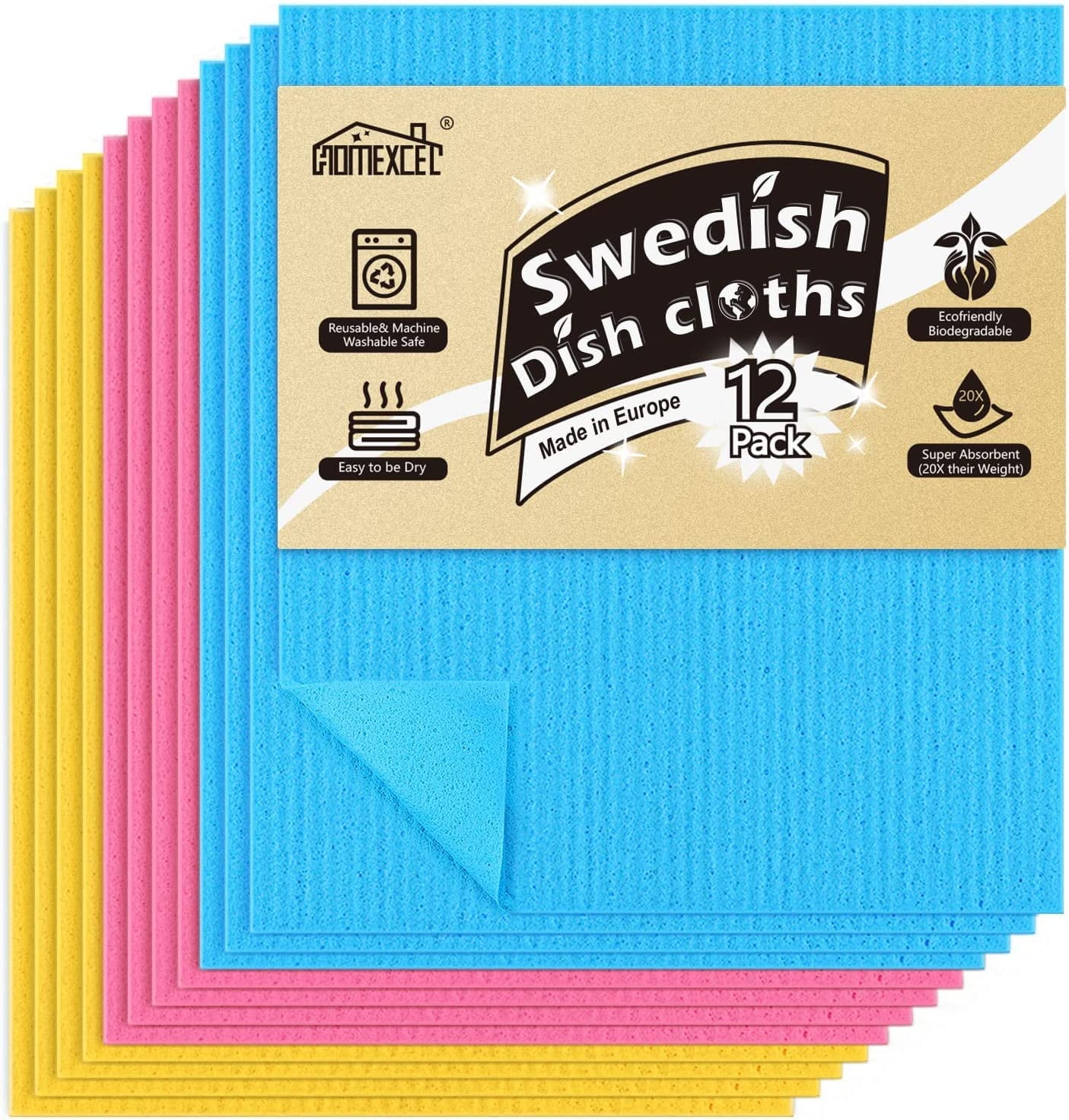 Clean It Mixed Swedish Dish Cloths - Set Of 4, Reusable, Absorbent  Cellulose Sponge Towels For Kitchen, Cleaning Counters, And Dishes  (snowflakes) : Target