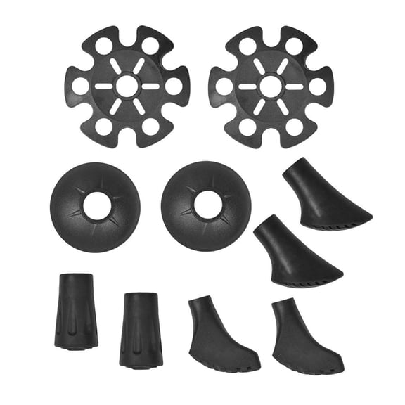 HOMEYA 10 Pack Hiking Walking Sticks Rubber Tips Universal Anti-Slip End Protectors for Fits Most Standard Trekking Poles