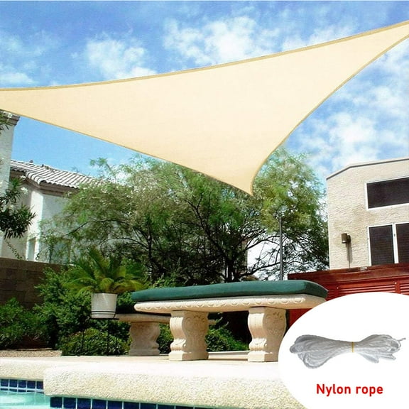 HOMEYA 12'x 12'x 12' Triangle Sun Shade Sail Canopy,95% UV Blockage Waterproof Sunshade,Durable Canopy Awning Shelter for Outdoor Patio Garden Backyard