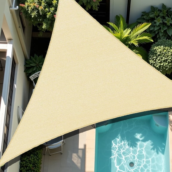 HOMEYA 12'x 12'x 12'Triangle Sun Shade Sail Canopy,98% UV Block 420D Oxford Waterproof Sunshade,Durable Canopy Awning Shelter for Outdoor Patio Garden Backyard