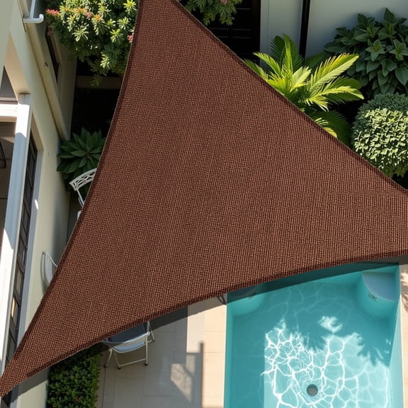 HOMEYA 12'x 12'x 12'Triangle Sun Shade Sail Canopy,98% UV Block 420D Oxford Waterproof Sunshade,Durable Canopy Awning Shelter for Outdoor Patio Garden Backyard