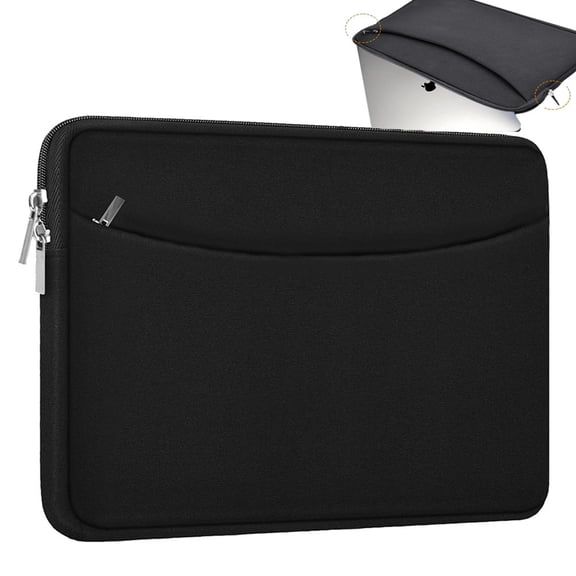 HOMEYA 14 Inch Laptop Sleeve Case, 13.3-14 inch Protective Computer Cover with Accessories Pocket, Shockproof Soft Padded Laptop Bag or MacBook HP Dell ASUS Lenovo, Black