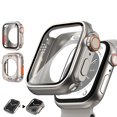 thumbnail image 1 of HOMEYA [2 Pack] Case with Tempered Glass Screen Protector Compatible with Apple Watch Series 9/8/7 45mm,Full Coverage Hard PC Protective Face Cover Bumper for iWatch 45 mm,Titanium, 1 of 9