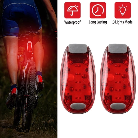 HOMEYA 2 Pack LED Bike Tail Lights, Bicycle Rear Cycling Safety Lights - Clip on, Strobe, Warning, Flashing, Blinking, Reflective Light Accessories