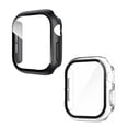 thumbnail image 1 of HOMEYA [2 Pack] Rugged Case Compatible for Apple Watch 46mm Series 10 with Tempered Glass Screen Protector,Hard PC Protective Cover Case Shockproof Bumper for iWatch 46mm,Clear&Black, 1 of 8