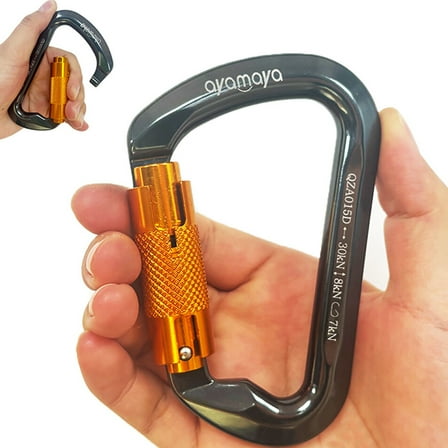 HOMEYA 2Pcs 30KN Heavy Duty Carabiner,CE Certified Auto Locking Carabiner,Twist Lock D Shape Carabiner Clip for Rock Climbing,Mountaineer,Aerial Work