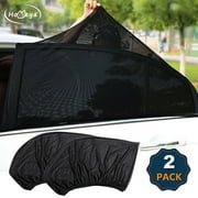 HOMEYA 2Pcs Car Window Sun Shade Cover, Rear Side Window Breathable Mesh Bug Screen Sun Shield