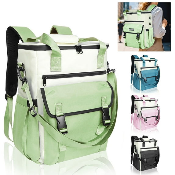 HOMEYA 35 Cans Cooler Backpack Large Insulated Waterproof & Leakproof Women Soft Camping Lunch Bag, Green