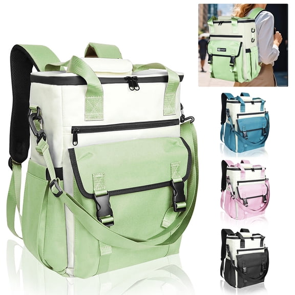 HOMEYA 35 Cans Cooler Backpack Large Insulated Waterproof & Leakproof Women Soft Camping Lunch Bag, Green