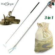 HOMEYA 47" Snake Tongs + 39" Snake Hook + Snake Bag Reptile Rattlesnakes Grabber Catcher Handling Tool Heavy Duty, Catch Snakes with Ease and Safety, 3 in 1 Home Collection Tool Set