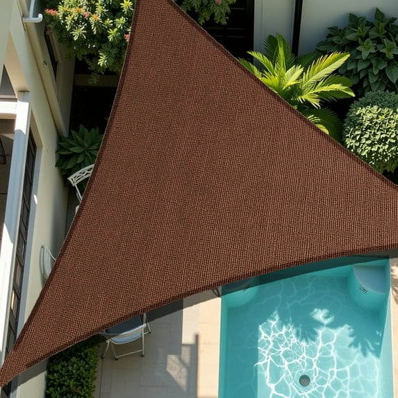 HOMEYA 8'x 8'x 8'Triangle Sun Shade Sail Canopy,98% UV Block 420D Oxford Waterproof Sunshade,Durable Canopy Awning Shelter for Outdoor Patio Garden Backyard