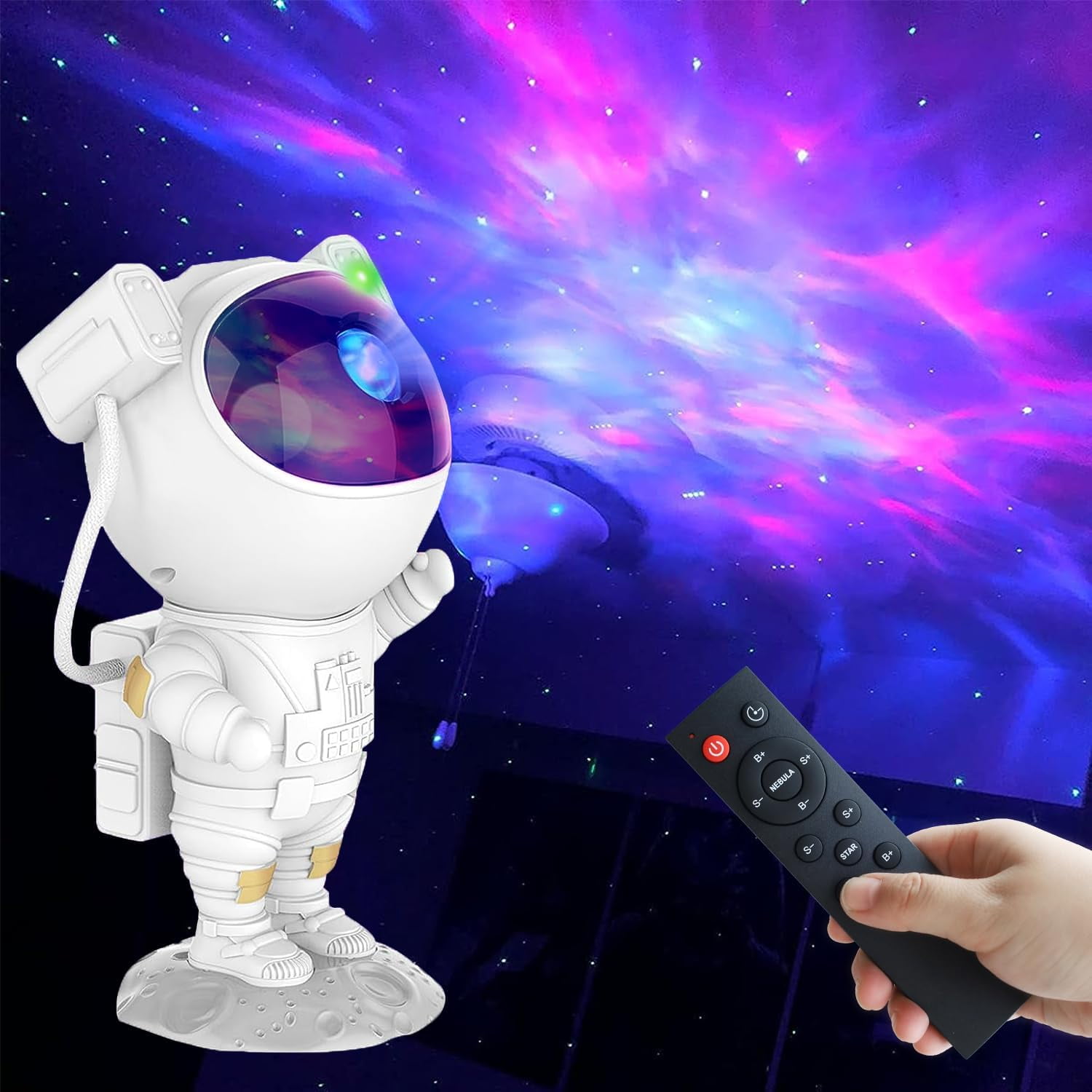Astronaut Galaxy Projector Star Projector, Kids Night Light with 並行輸入品 Unbranded 9.25 in. Sound React Multi-Color Integrated T10 1W LED Astronaut  Galaxy Night Light LH-PL023-999