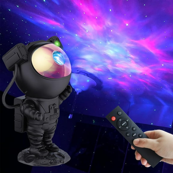 HOMEYA Astronaut Star Projector Galaxy Light, 360° Projector Sky LED Night Light with Remote Control Starlight Planetarium Spaceman Projector for Baby Kid Bedroom Ceiling Room Décor, Black