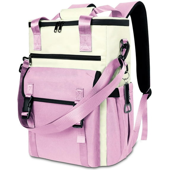 HOMEYA Backpack Cooler for Women,35 Cans Backpack Coolers Insulated Leak Proof,Waterproof Cooler Backpack Travel Camping Cooler Bag,Pink