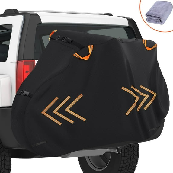 HOMEYA Bike Cover for Waterproof Outdoor Storage 600D Bicycle Covers for Transport 3 Bikes on Hitch