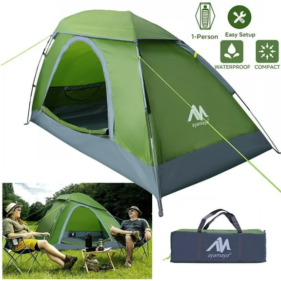 HOMEYA Camping Tent 1/2 Person, Waterproof Windproof Tent with Rainfly Easy Set up Lightweight for Outdoor Hiking Travel