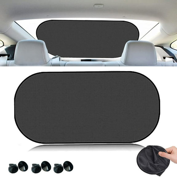 HOMEYA Car Rear Window Sun Shade Cover, Foldable Mesh Visor Screen for Baby Kids Pet UV Protection