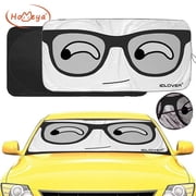 HOMEYA Car SUV Windshield Sun Shade Front Visor Reflective Protector Twist Sunshade Universal Big Eyes